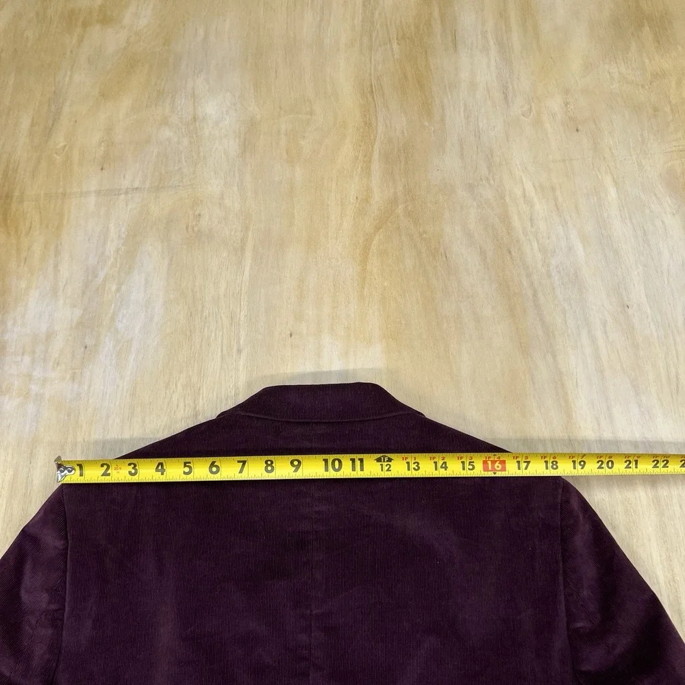 Stafford Corduroy Blazer Jacket Sport‎ Coat Mens 42R Slim Fit Stretch Burgundy